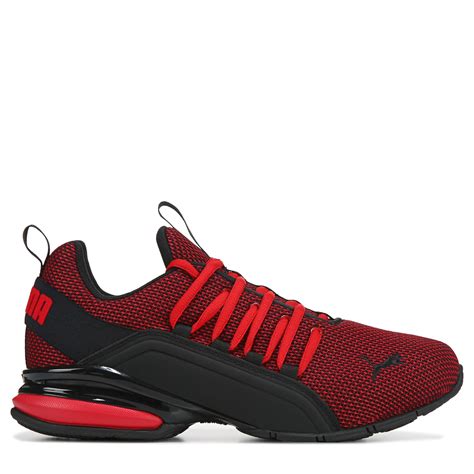 puma sneakers red and black.